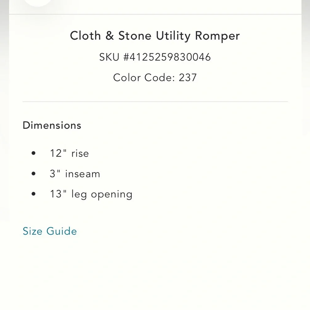 Anthropologie Cloth & Stone Utility Green Button-Up Romper - Picture 6 of 6